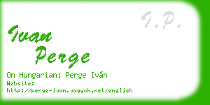 ivan perge business card